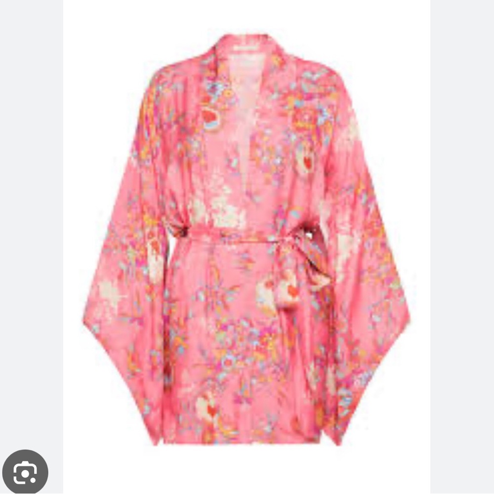 Spell Leo Floral Pink Kimono Robe - S/M